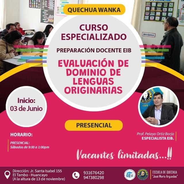 CURSO DE PREPARACION QUECHUA WANKA 2023 ( JUNIO- JULIO)