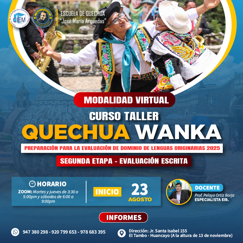 QUECHUA WANKA TALLER DE GRAMATICA ( AGOSTO - SETIEMBRE )